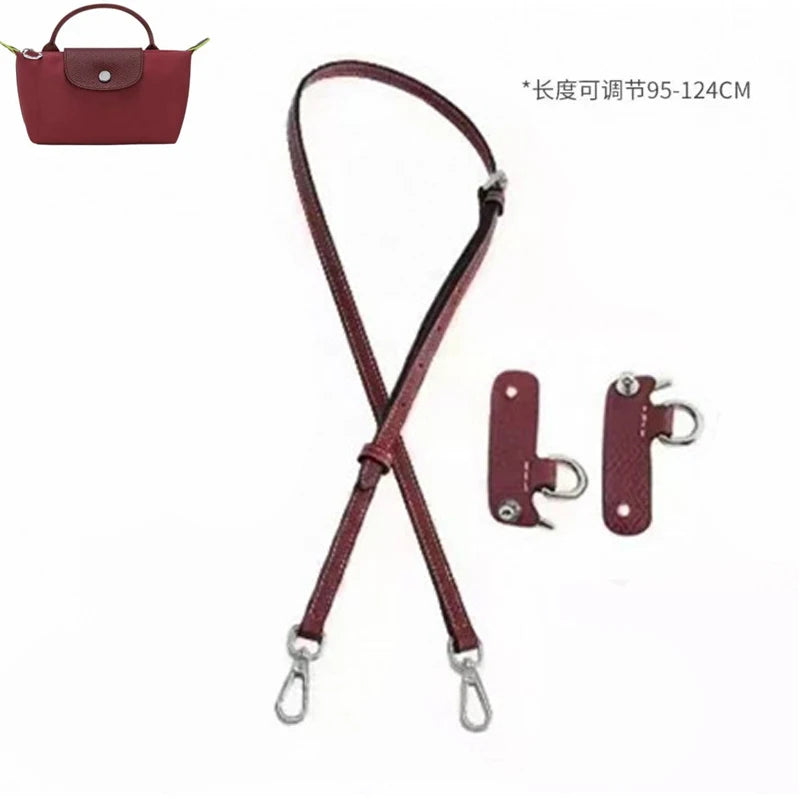 Kit de correa de cuero marrón y herrajes para bolsos mini