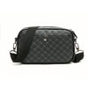 Black men's PU leather shoulder clutch bag with a textured pattern and a black strap.