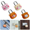 Set of three cute cartoon bear combination padlocks in pink, beige, and orange colors