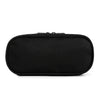 Black pencil case with a layered spider pattern design