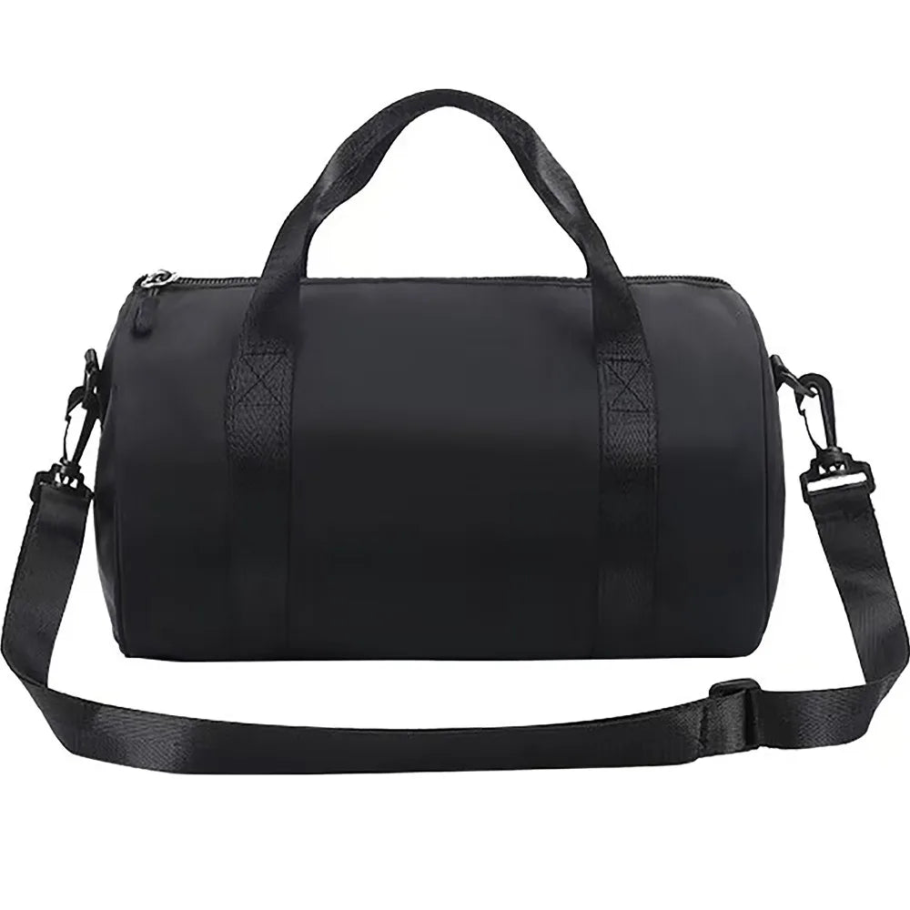 Schwarze, leichte Nylon-Mini-Sporttasche mit Schultergurt
