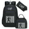 Black sports laptop backpack with a matching black rain cover and a separate pouch.