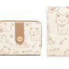 Beige Leder-Passgürtel aus Kunstleder mit süßen Katzenillustrationen und einem hellbraunen Lederriemen.