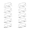 A set of five white silicone watch strap retainer rings shown against a white background.