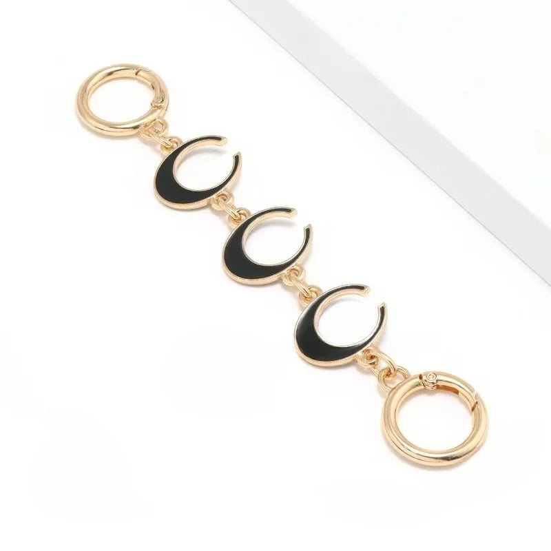Gold metal chain shoulder strap extension for handbags and clutches