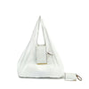 Sac de courses pliable en nylon blanc, vue de face.