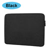 Black waterproof canvas laptop sleeve with soft fleece lining