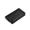 A black magnetic foldable ID card holder and coin purse shown from above.