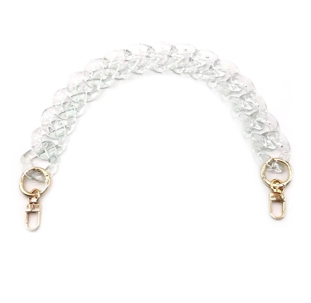 Clear acrylic chunky chain shoulder strap for handbags