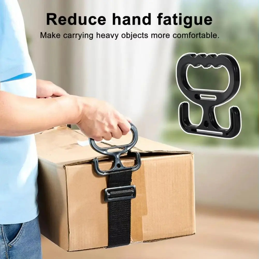 Una mano usa un soporte para bolsas de compras ergonómico multiuso para hacer más cómoda la carga de objetos pesados.