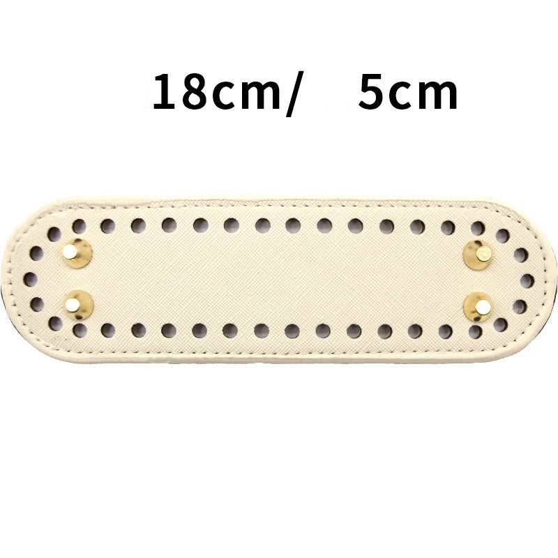 Beige strapazierfähige PU-Tasche mit Unterfeder, Maße 18 cm x 5 cm.