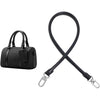 Black genuine leather replacement shoulder strap for classic handbags