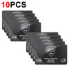 Ten black RFID blocking cards stacked in a row for protection