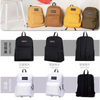 Collection de sacs à dos en nylon durables de différentes couleurs : jaune, marron, noir et blanc, vus sous différents angles