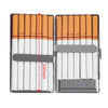 A pair of premium metal cigarette holders with white and orange cylindrical tubes displayed side by side.