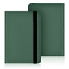 A dark green universal e-book cover with a protective black strap, shown in a closed book format.