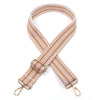 Sangle réglable beige tissée pour sacoche de type messenger.