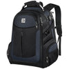 A black durable men's laptop backpack with multiple compartments and straps.