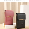 A pink and black leather handbag is displayed on a white surface with a design philosophy title in the background.