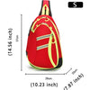 Red medical crossbody bag with yellow trim and black accents, shown from the side.