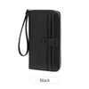 Black PU leather zipper clutch wallet for phone and cards