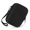 Black portable hard case for handheld consoles with a silver clasp.