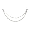 Silver multi-layer chain strap with small pearl pendants for bags