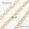 A close-up view of thin gold-colored jewelry chains with interlocking links, shown for DIY crafting.