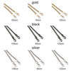 Various lengths of metal bag chain straps in gold, black, and silver colors.