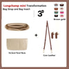 Longchamp mini transformation bag strap and bag insert in brown gold and cow leather.