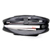 Black slim commuter laptop briefcase with a padded interior and a laptop inside.