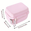 Pink durable hard shell camera travel case with zipper and attached key ring
