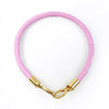 Pink PU leather replacement bag strap with gold metal buckles