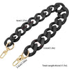 Black acrylic chain strap with gold-tone clasps and a total length of 45cm