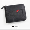 A black MenBense vintage PU leather wallet with a coin pocket and card holder.