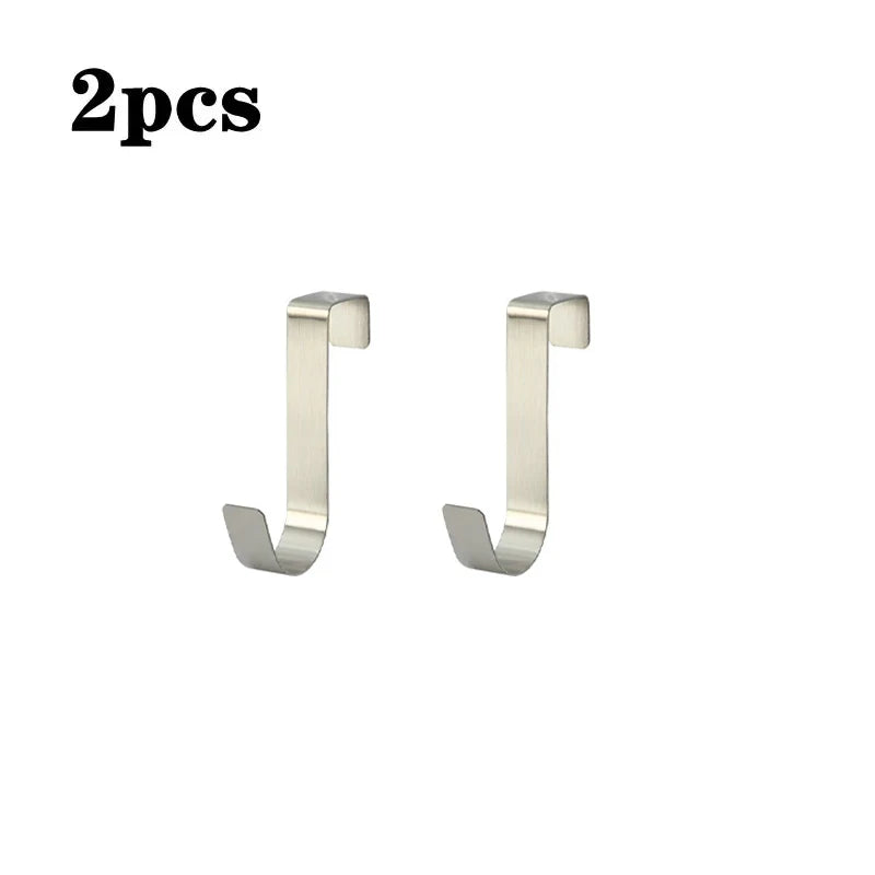 Two heavy duty multi-purpose hook racks for cabinet doors.