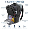 A black insulated lunch and picnic backpack showing various handy features like pockets, a food holding space, and a comfort 