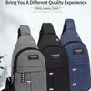 Three gray, black, and blue waterproof fanny packs displayed against a white background.
