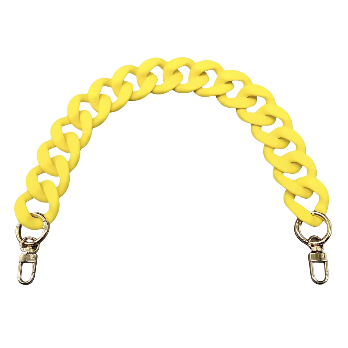Yellow acrylic chunky chain shoulder strap for handbags
