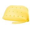 Yellow silicone coin pouch with drainage holes shown from the side.
