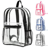 Clear transparent PVC backpack for kids and students with mesh pockets
