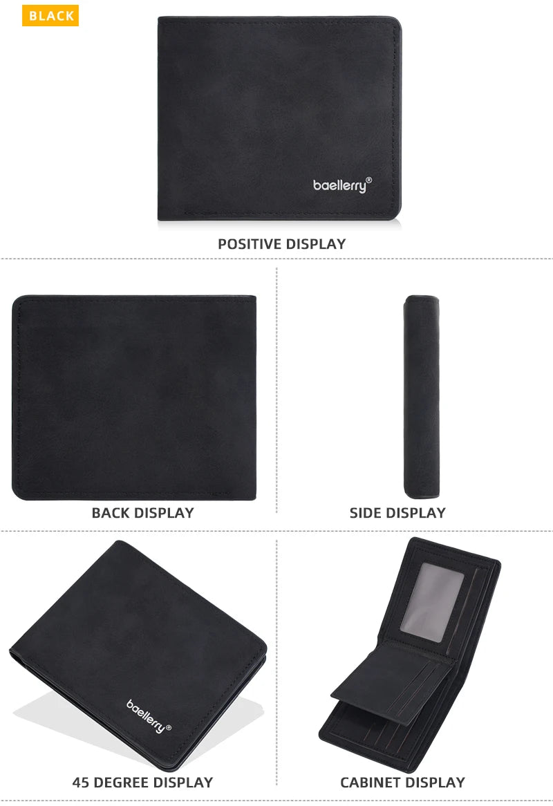 Pince cartes frottées noires Baellerry en différentes angles d'affichage