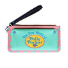 A pink and green fold wallet featuring a Polly Pocket design with a heart emblem.